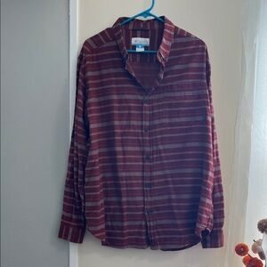 Columbia Men's Large Red Plaid Button-Down Shirt